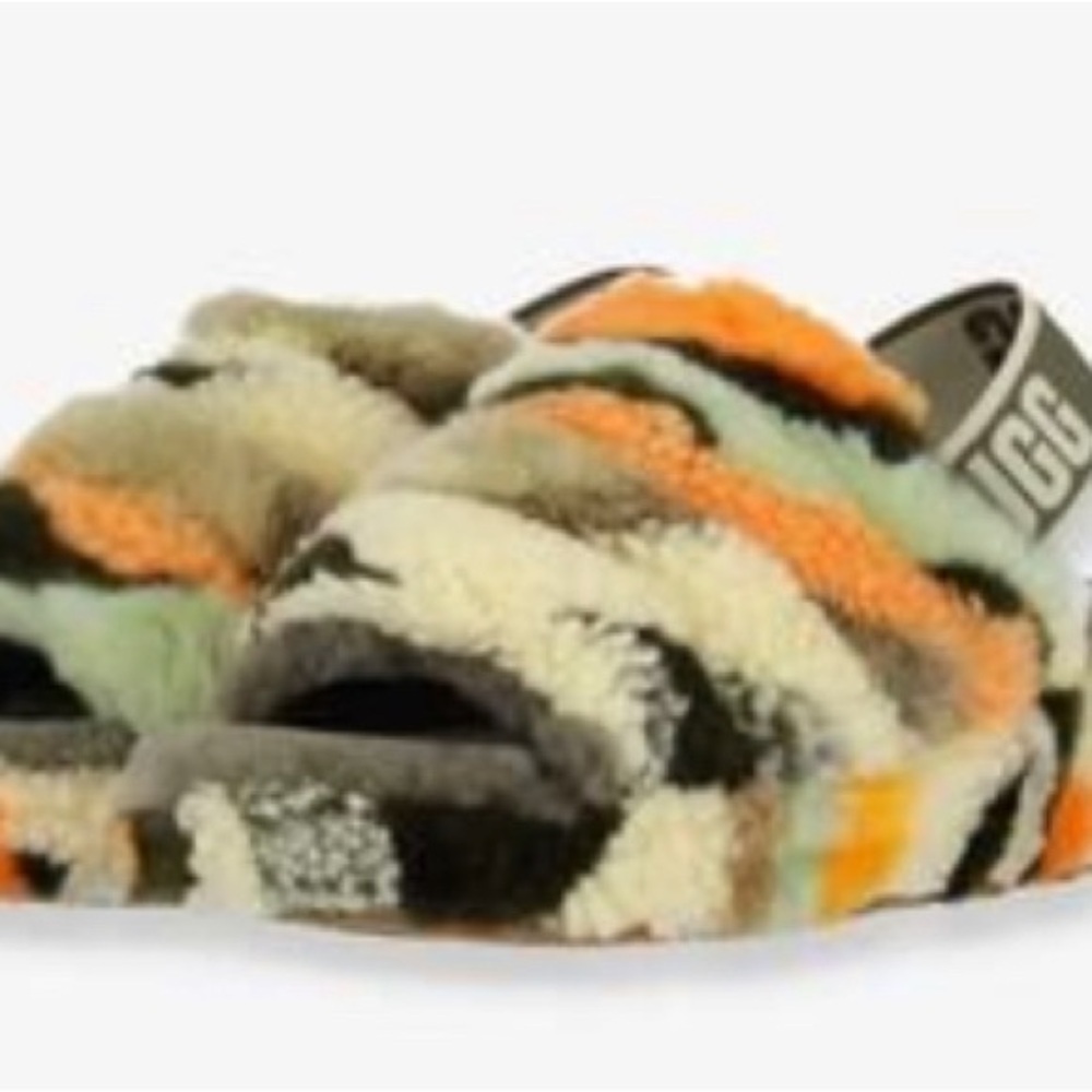 UGG slide Fluff Yeah Slide Cali Collage Olive Green Shoe New Size 10 - Picture 2 of 8